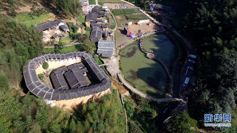 航拍福建大田安良堡:畲族村的布达拉宫