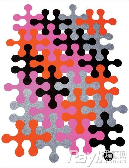 北欧风情   nathalie 与cyril daniel设计的拼图地毯,由12块或24块图片