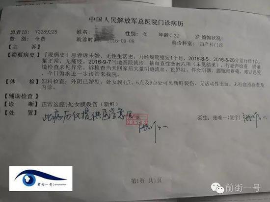 李一在中国人民解放军总医院就医的病历