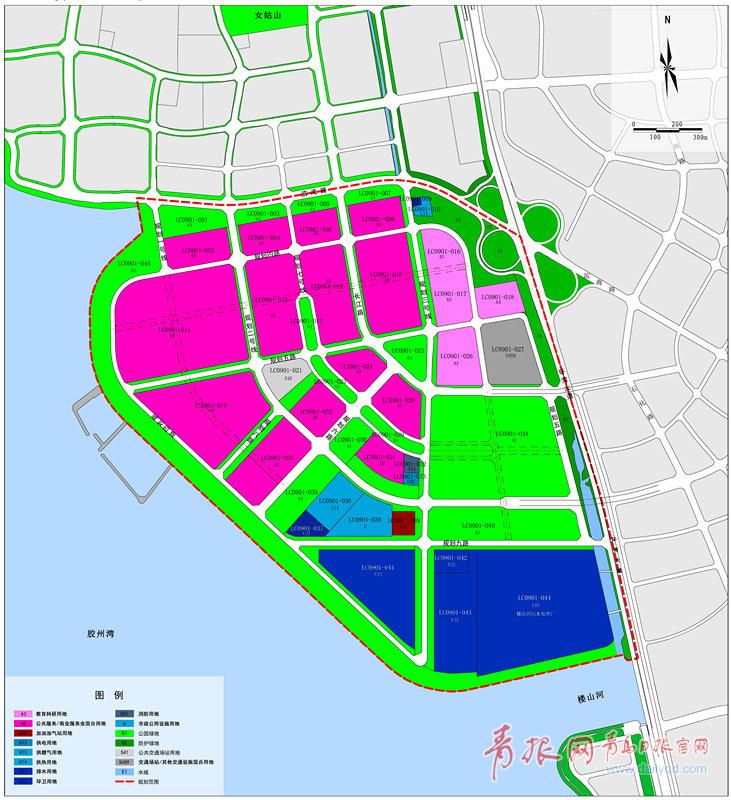 9日起,青岛市规划局开始公示星河湾南片区和楼山河南北片区控规。 星河湾南片区西至胶州湾,北至滨海路,东至环湾大道,南至楼山河,规划范围总面积3.6平方公里。片区以教育科研、文化娱乐为主要功能,形成生态休闲、绿色创新的城市综合服务区,打造胶州湾湾底城市新亮点。 土地利用规划图 片区将形成一带、五廊、两组团的空间结构。一带,沿胶州湾岸线打造一条滨海景观带,其间建设滨海绿道、开发空间。五廊,沿主要通海道路及两侧绿化带形成4条通海廊道和1条观山廊道,打造开放通透的滨海区域。两组团,片