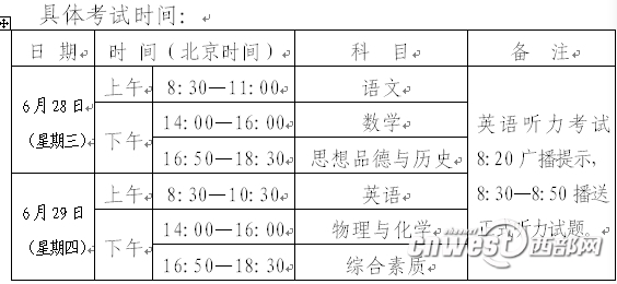 2017西安中考继续加试综合素质 时间100分钟