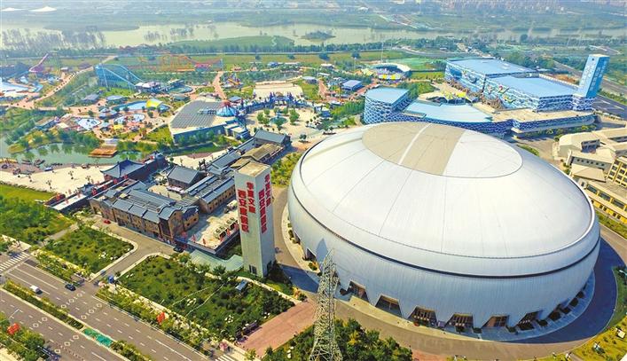 9月26日,航拍位于西安市灞桥区的华夏文旅西安度假区.
