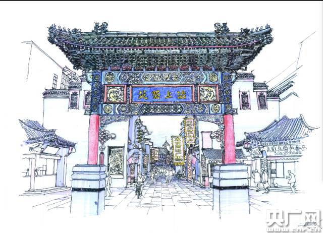 张赛楠2016级研究生《天津古文化街入口》