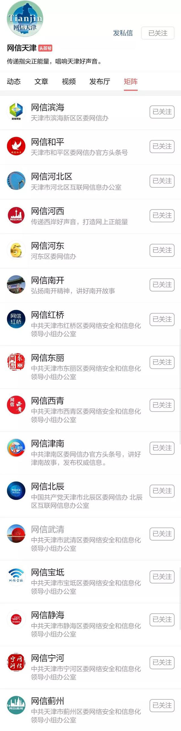 天津网信系统政务新媒体矩阵上线运行