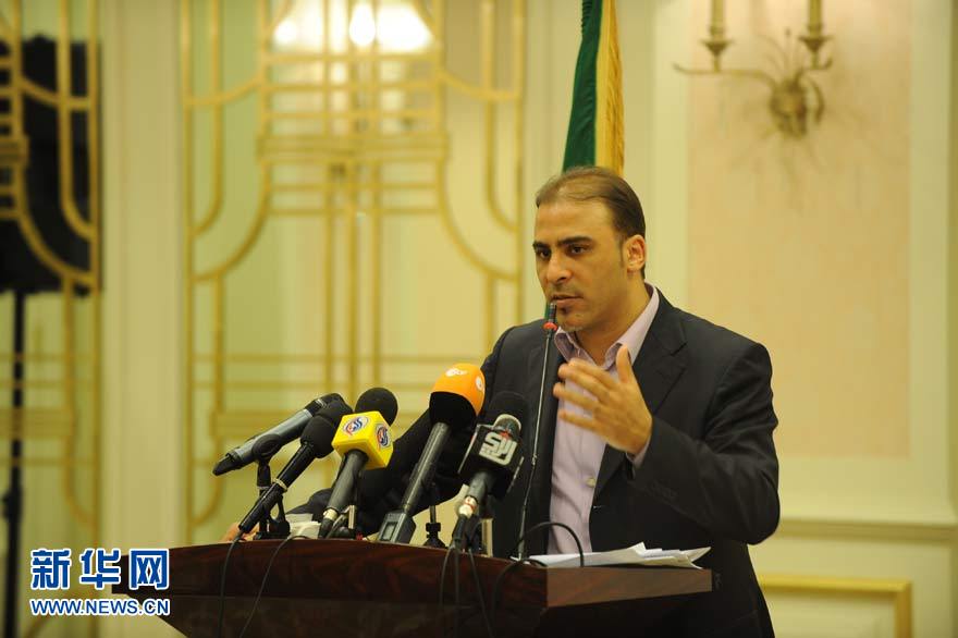 3月21日,利比亚政府发言人穆萨·易卜拉欣在新闻发布会上介绍军事