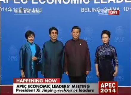 习近平夫妇与apec领导人拍全家福(图)