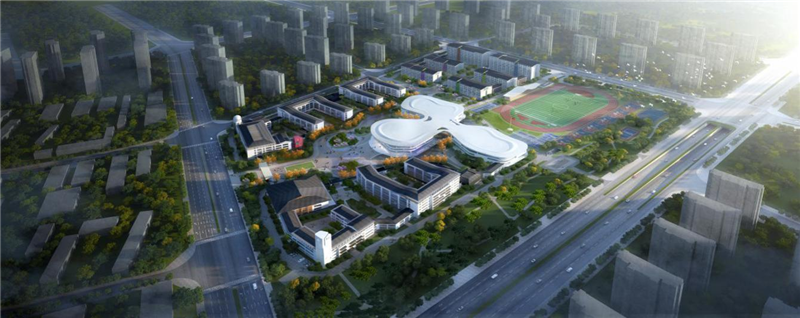 合肥一中东校区整体鸟瞰图.