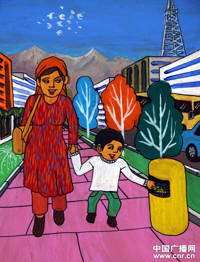新疆农民画系列之二:家乡巨变