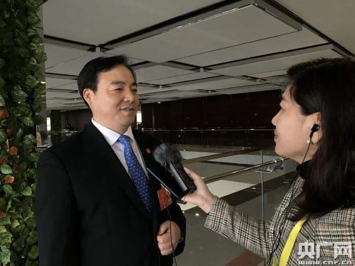 上海人大代表,中共奉贤区委书记庄木弟(左)接受央广记者专访 (央广网