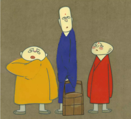 图为动画短片《三个和尚》剧照