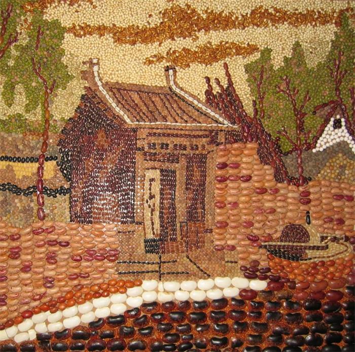 入狱后他们沉淀内心25万粒彩豆绘就清明上河图