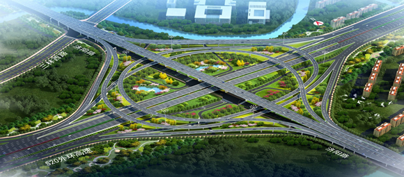 济阳路外环立交节点效果图