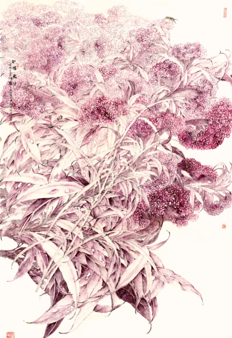 新闻速递  李采姣转益多师,博采众家,远绍宋人花鸟,取法恽南田,石涛