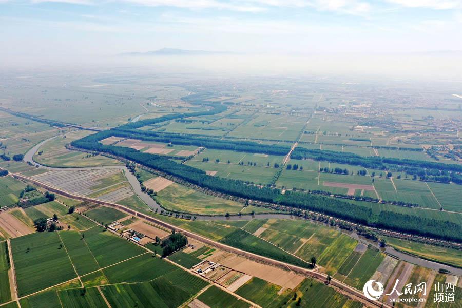 初夏汾河"湾湾"景色如画