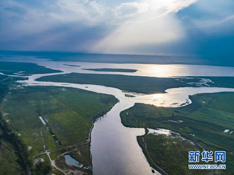 航拍汾河入黄口 两条"母亲河"的交汇