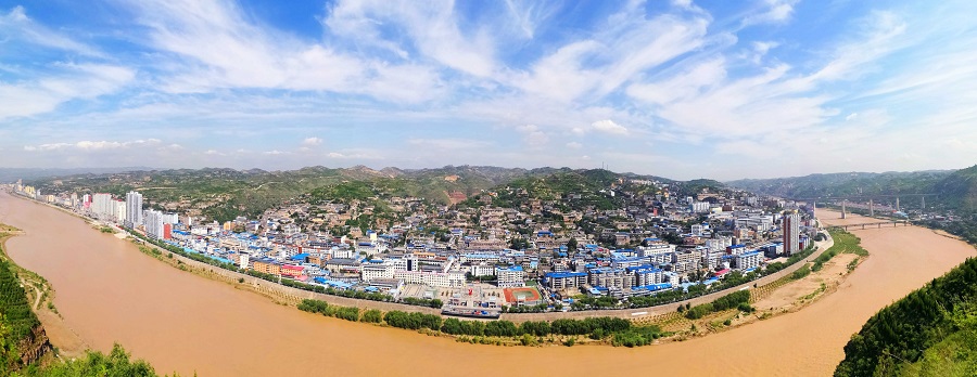 黄河绕榆林吴堡全景图(央广网发 黄海容 供图)