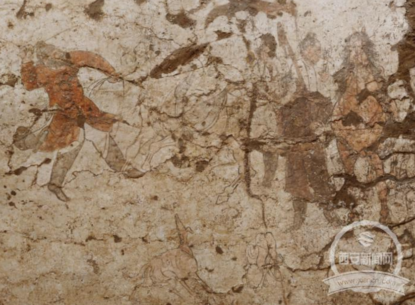 西咸新区空港新城唐墓发现大量罕见壁画