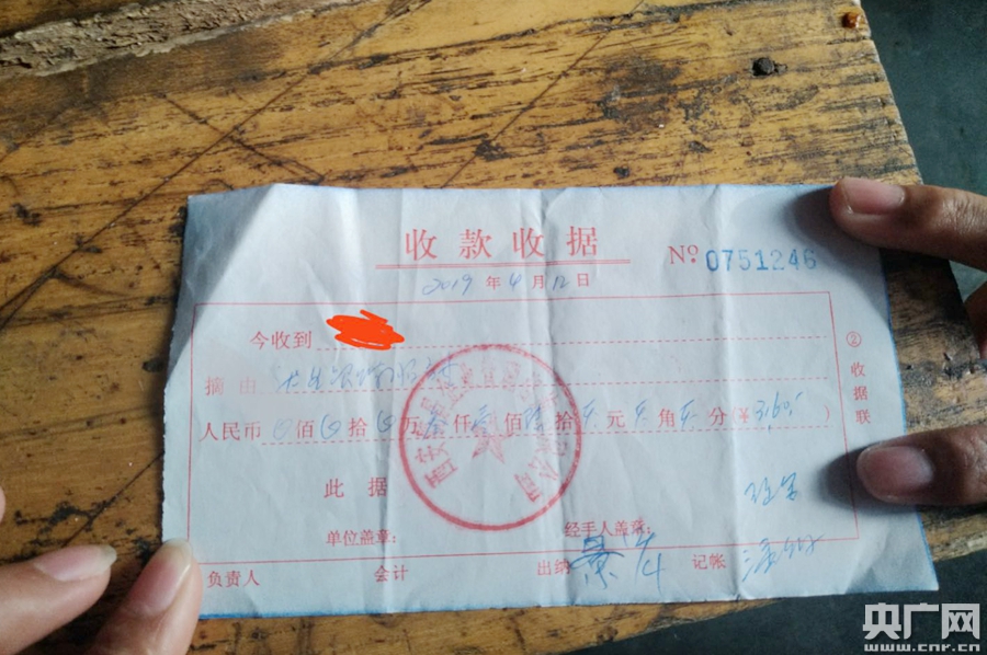 缴费收据 央广网发 受访学生提供