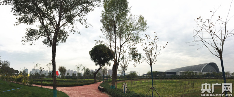 昔日棚户变公园天津红桥子牙河滨河公园一期开园