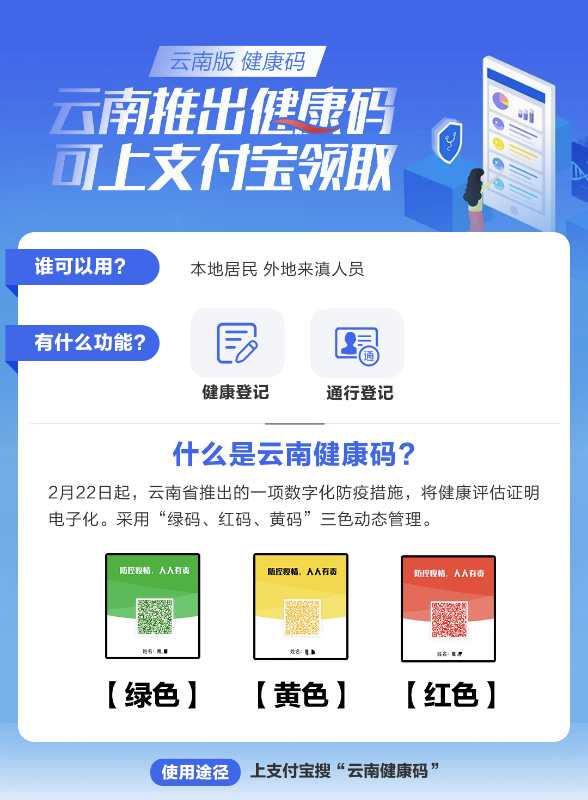 云南健康码来了上支付宝可申领